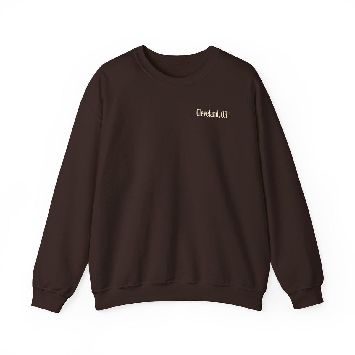 Cleveland Football Crewneck Sweatshirt — Brown, Orange & White