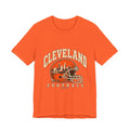 Cleveland Football Front Graphic T-Shirt — Brown, Orange & White