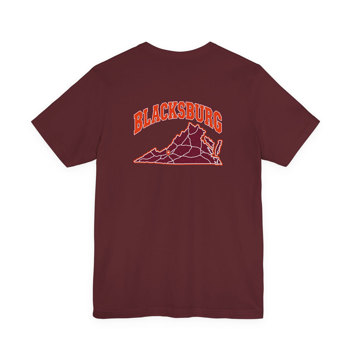 Blacksburg Roads T-Shirt — Maroon