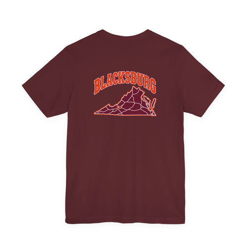 Blacksburg Roads T-Shirt — Maroon