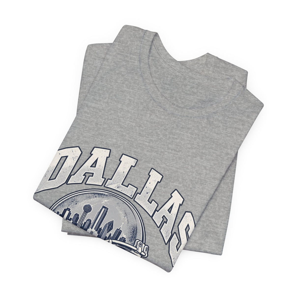 Dallas Football Front Graphic T-Shirt — Navy, White & Gray
