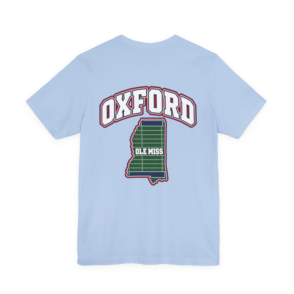 Oxford Field Addition T-Shirt — Baby Blue, Red & White