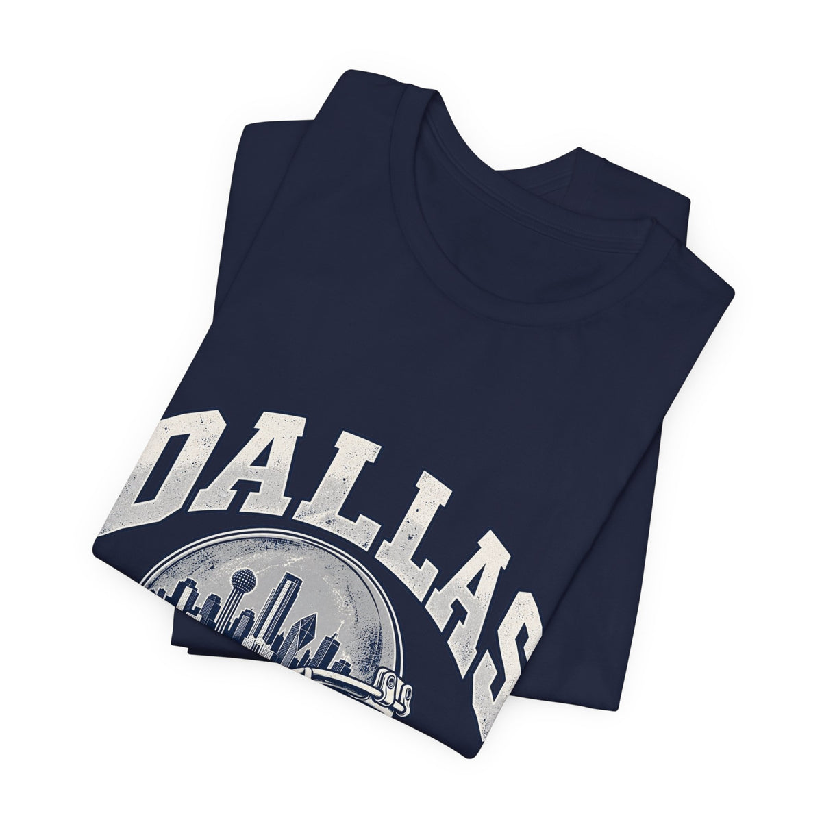 Dallas Football Front Graphic T-Shirt — Navy, White & Gray