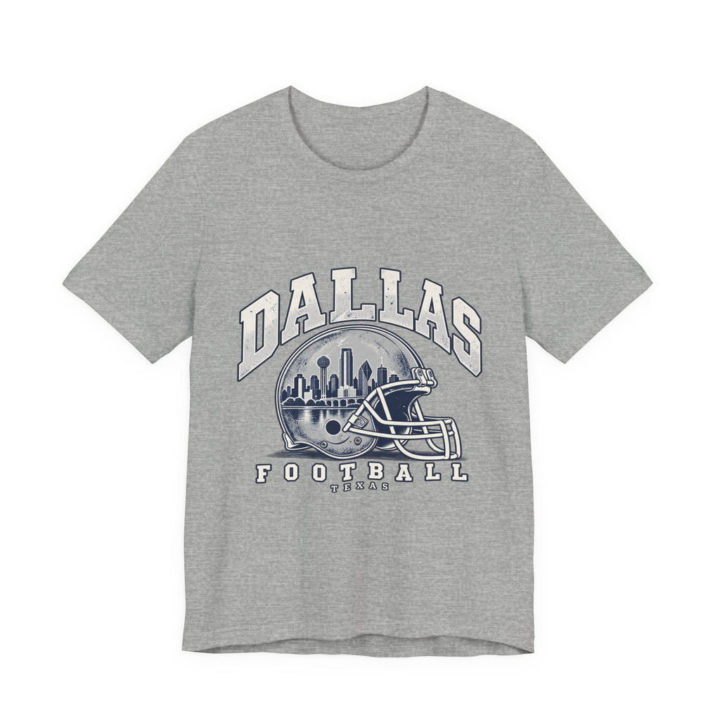 Dallas Football Front Graphic T-Shirt — Navy, White & Gray
