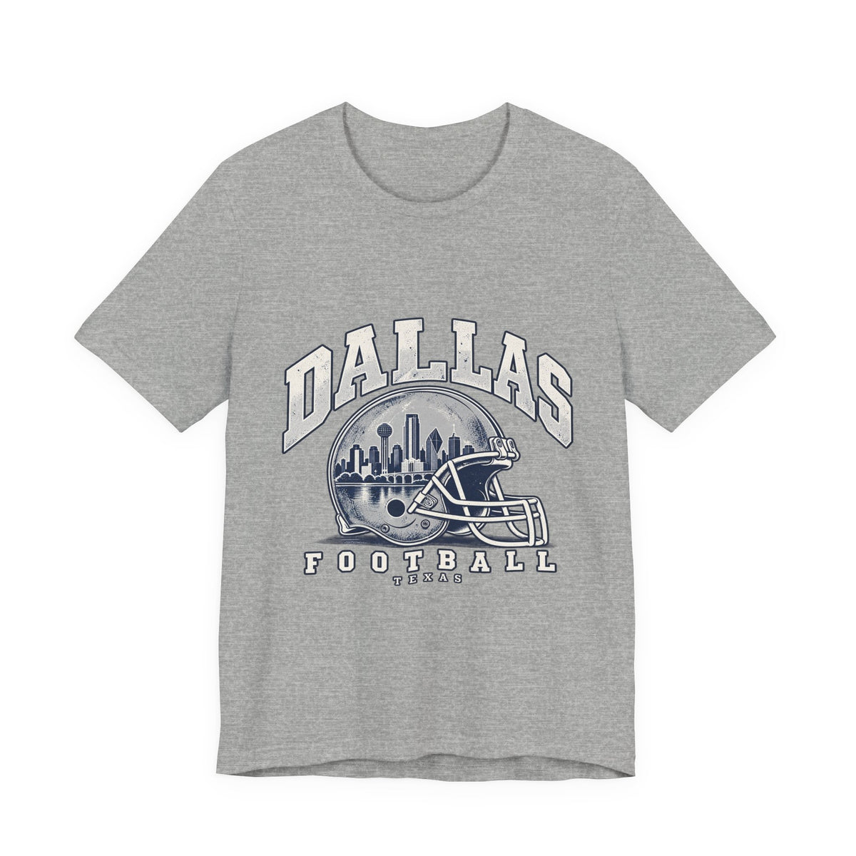 Dallas Football Front Graphic T-Shirt — Navy, White & Gray