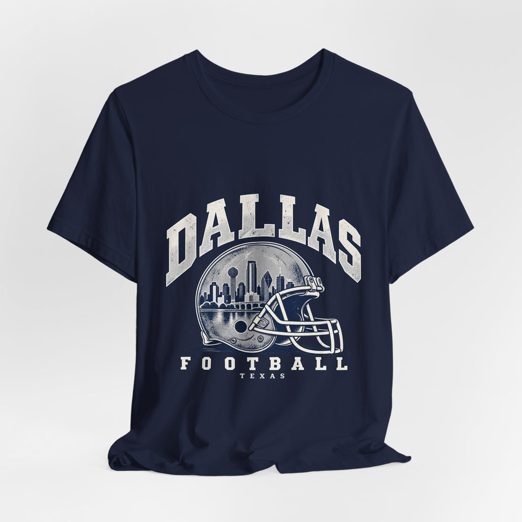 Dallas Football Front Graphic T-Shirt — Navy, White & Gray