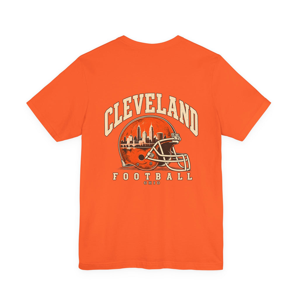 Cleveland Football T-Shirt — Brown, Orange & White