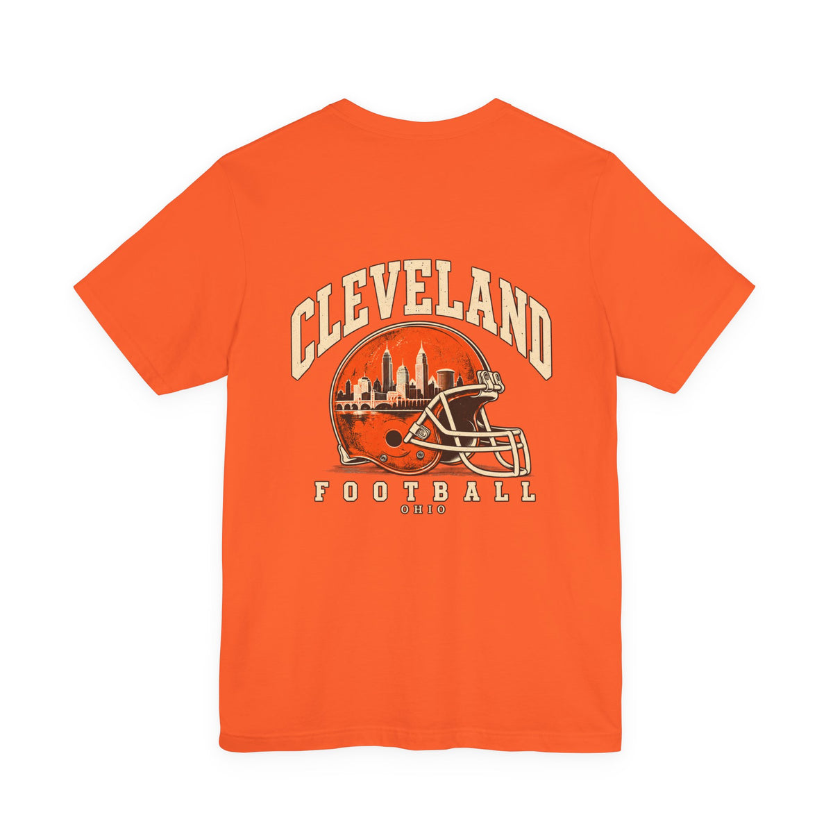 Cleveland Football T-Shirt — Brown, Orange & White