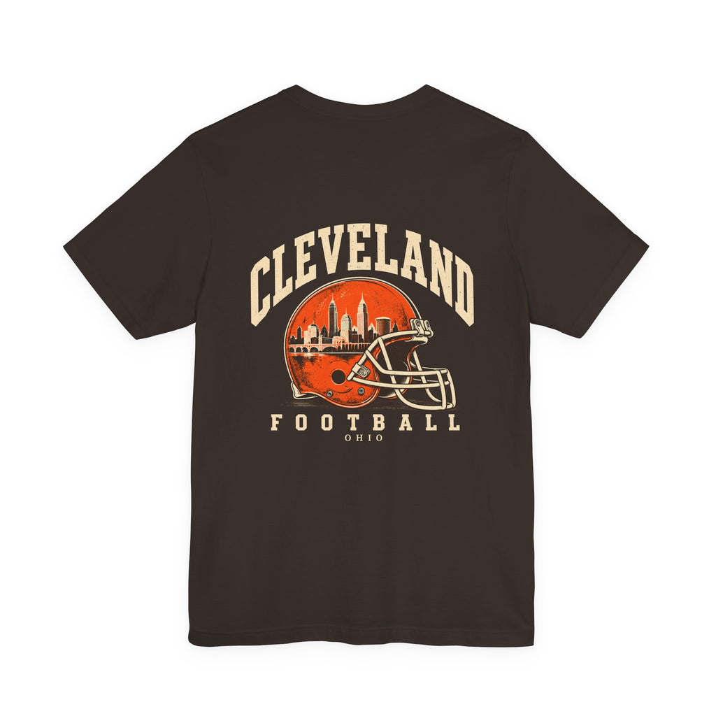 Cleveland Football T-Shirt — Brown, Orange & White