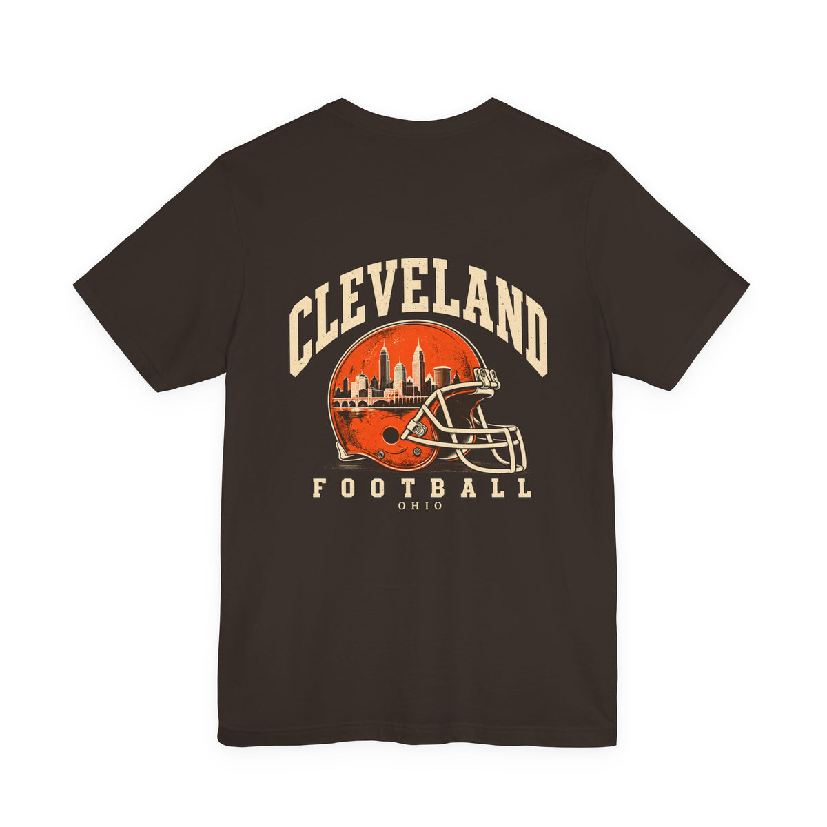 Cleveland Football T-Shirt — Brown, Orange & White