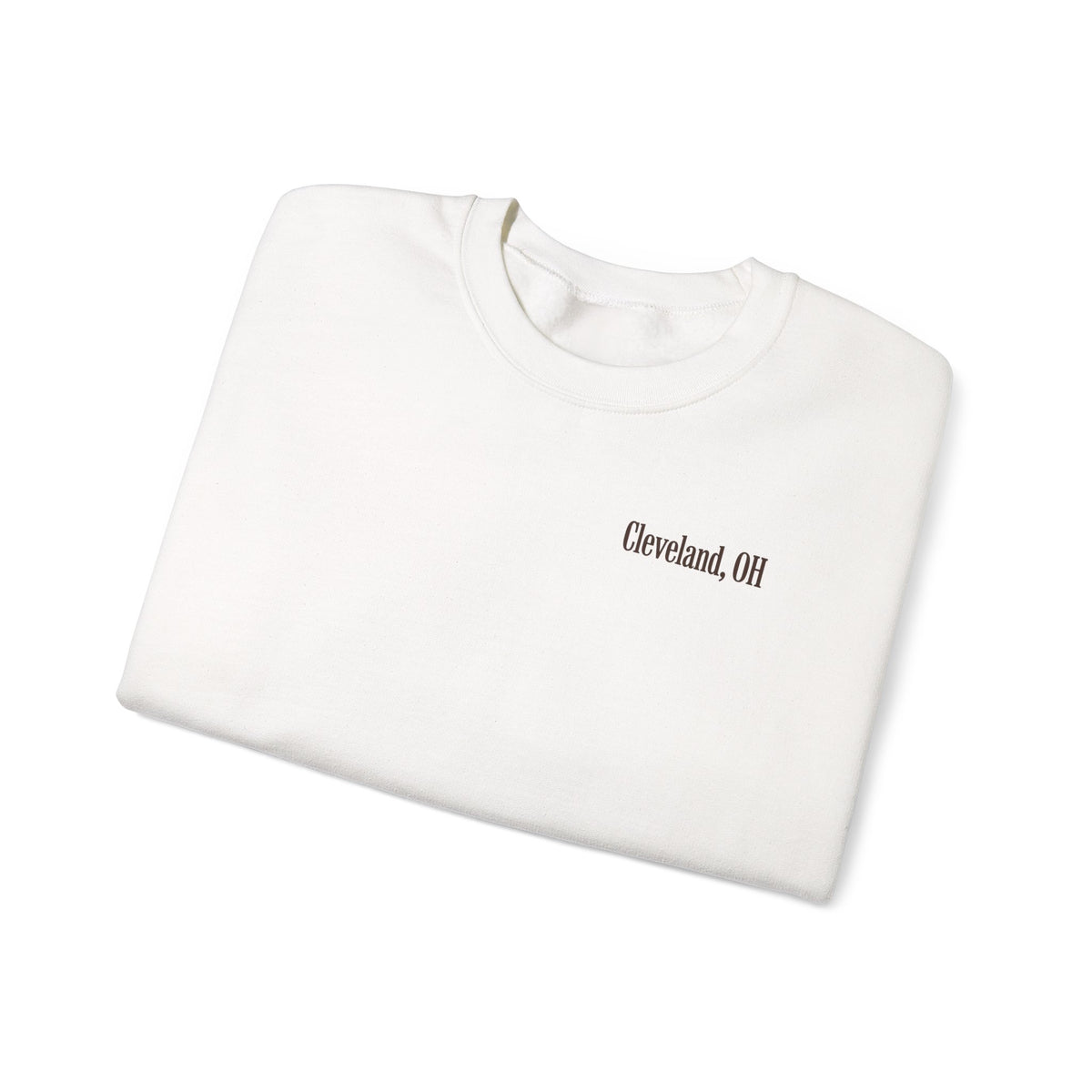 Cleveland Football Crewneck Sweatshirt — Brown, Orange & White
