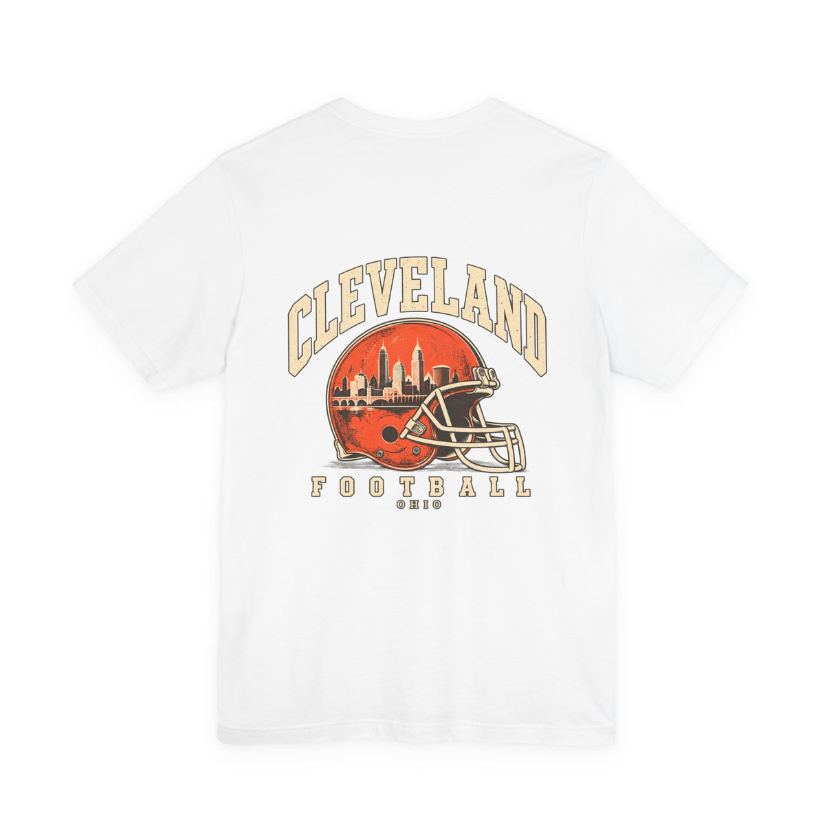Cleveland Football T-Shirt — Brown, Orange & White