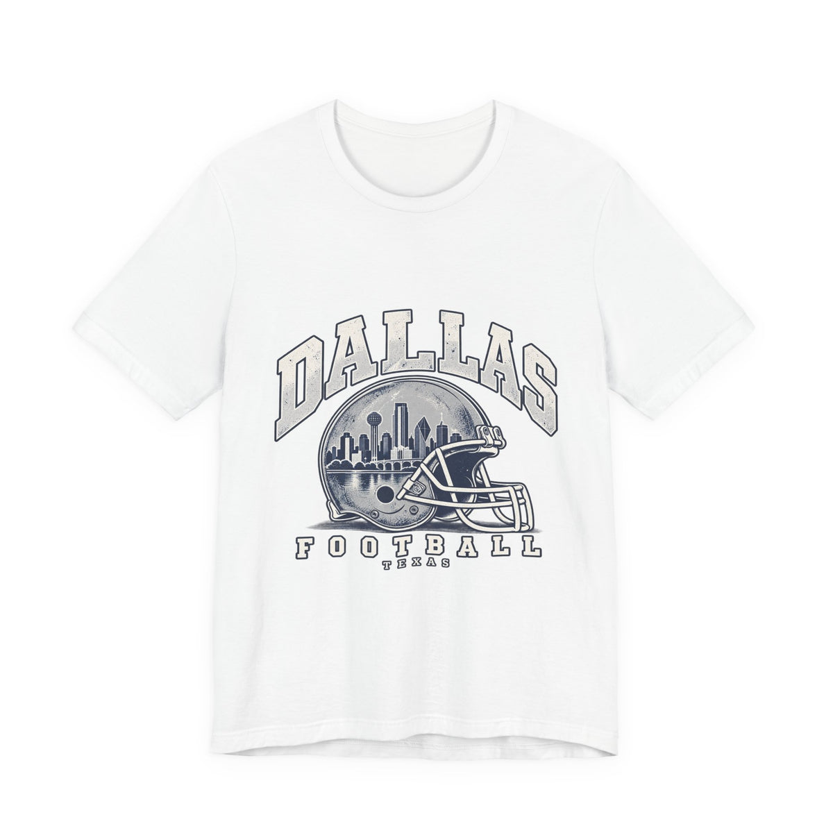 Dallas Football Front Graphic T-Shirt — Navy, White & Gray