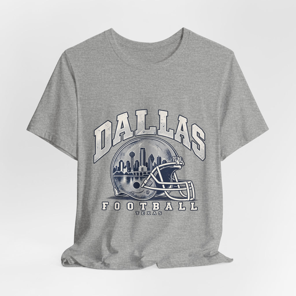 Dallas Football Front Graphic T-Shirt — Navy, White & Gray