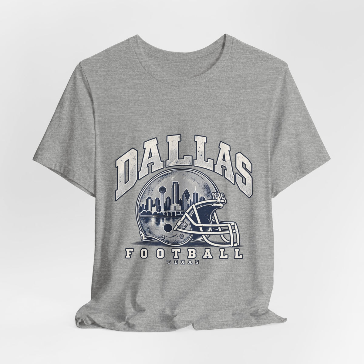Dallas Football Front Graphic T-Shirt — Navy, White & Gray