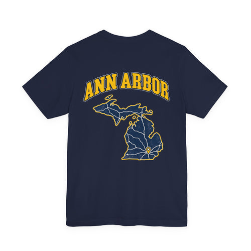 Ann Arbor Roads T-Shirt — Navy
