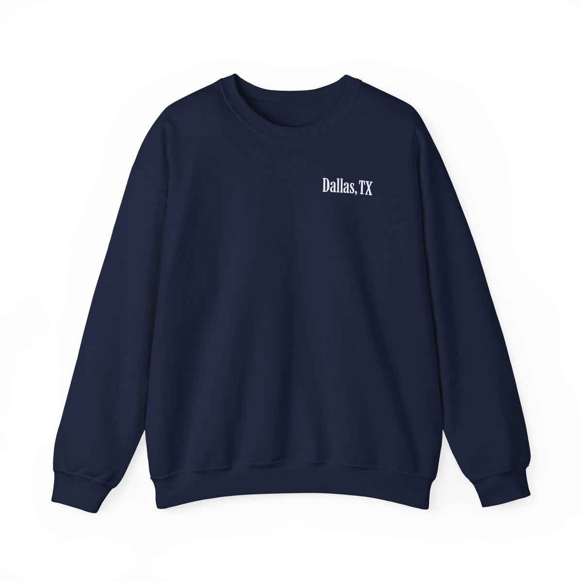 Dallas Football Crewneck Sweatshirt — Navy, White & Gray