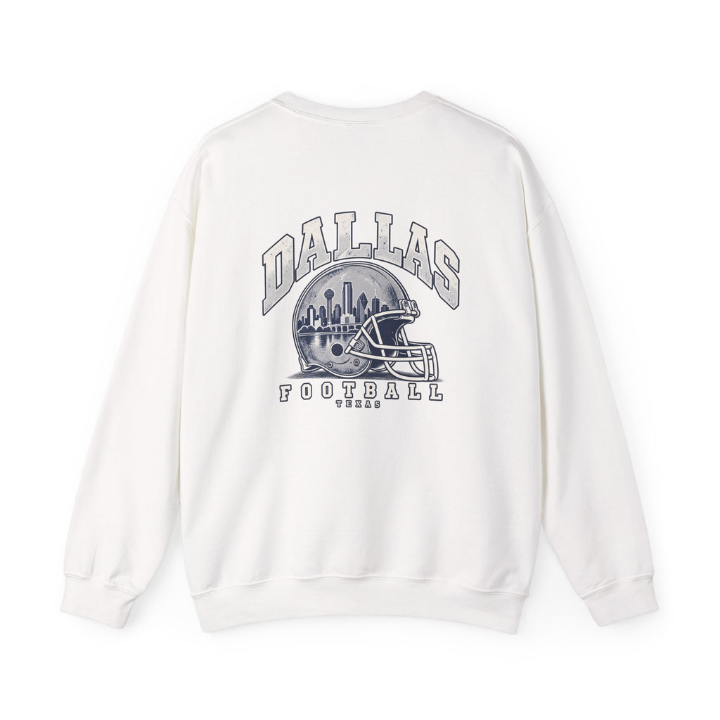 Dallas Football Crewneck Sweatshirt — Navy, White & Gray