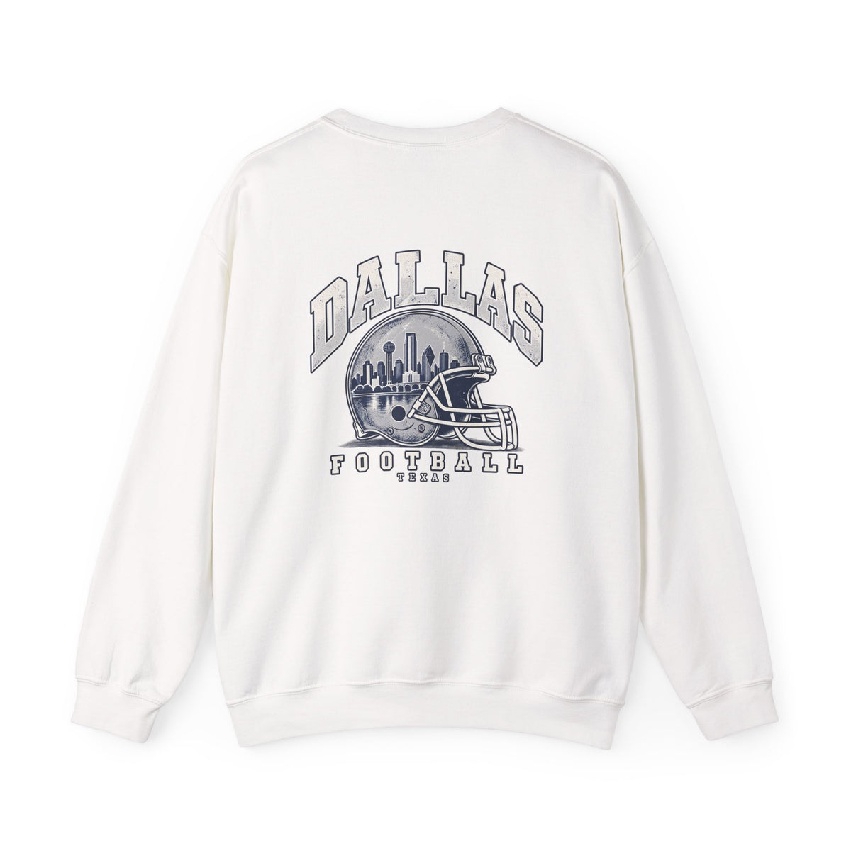 Dallas Football Crewneck Sweatshirt — Navy, White & Gray