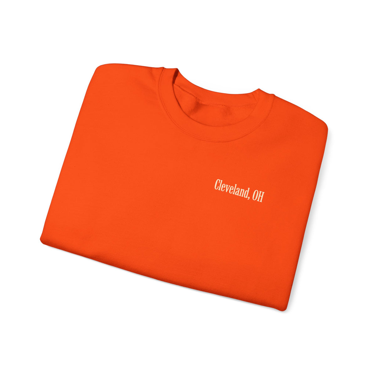 Cleveland Football Crewneck Sweatshirt — Brown, Orange & White