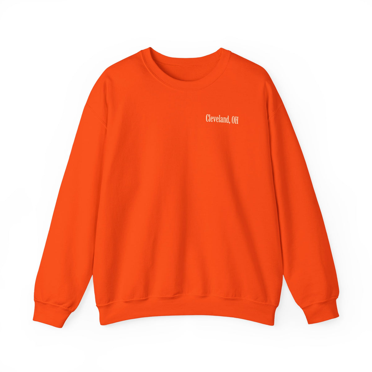 Cleveland Football Crewneck Sweatshirt — Brown, Orange & White