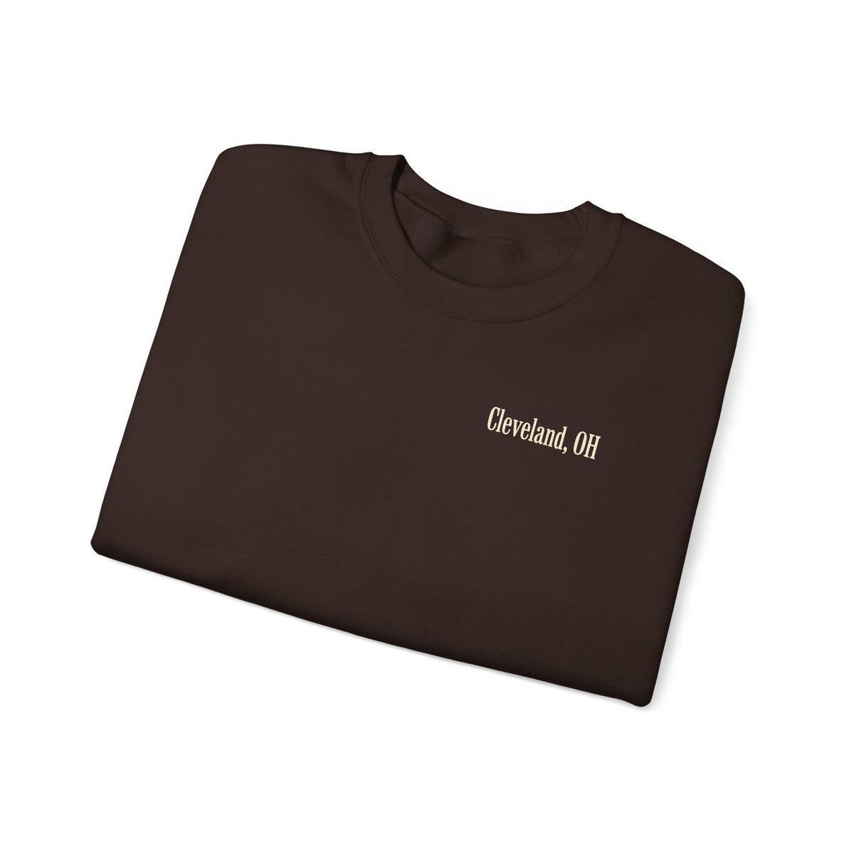 Cleveland Football Crewneck Sweatshirt — Brown, Orange & White