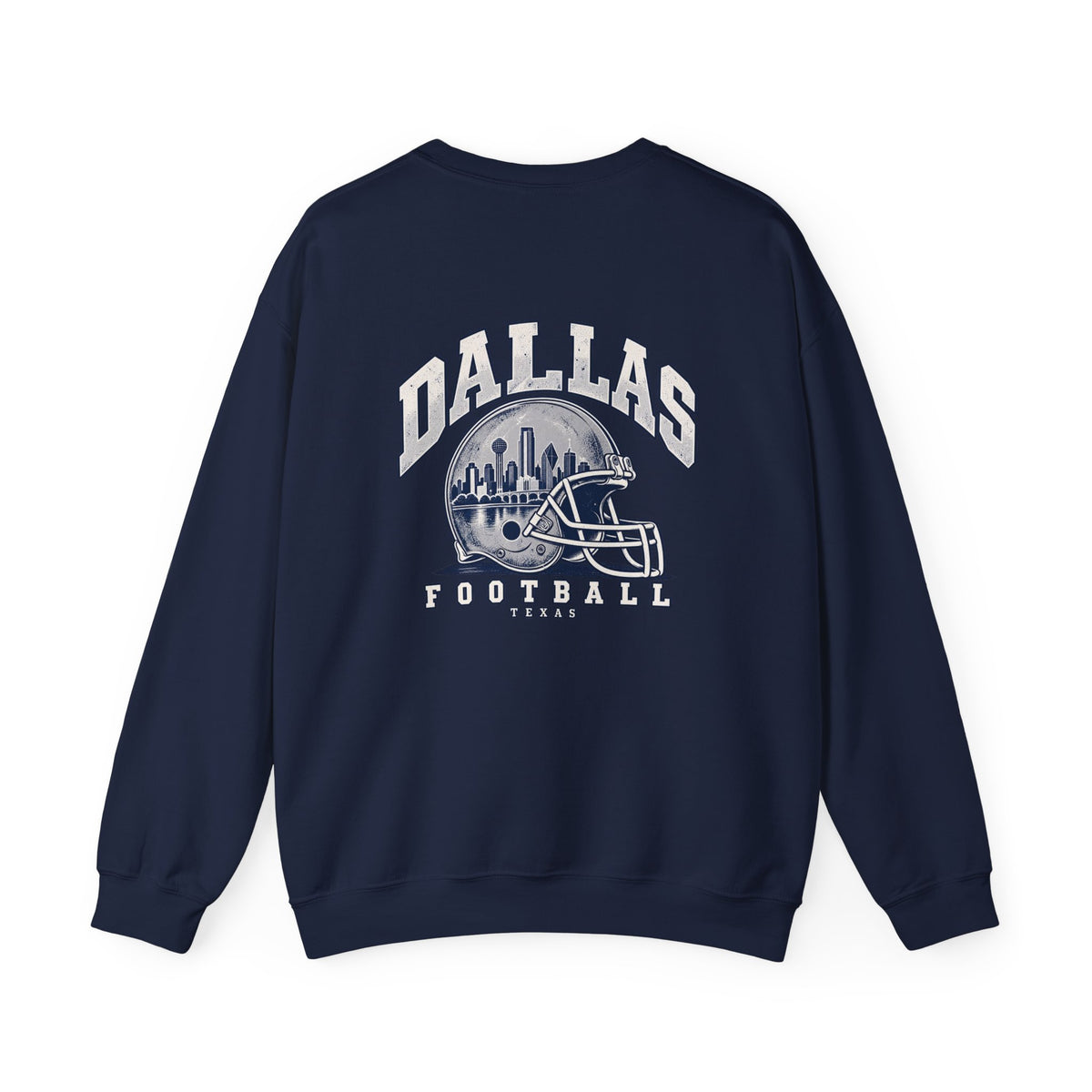 Dallas Football Crewneck Sweatshirt — Navy, White & Gray